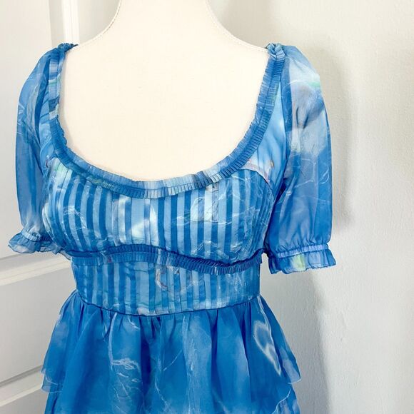 NEW Orig. $425 Rare Marc Jacobs Heaven Cloud Love Mini Dress in Blue Sz M NWT - Picture 3 of 10